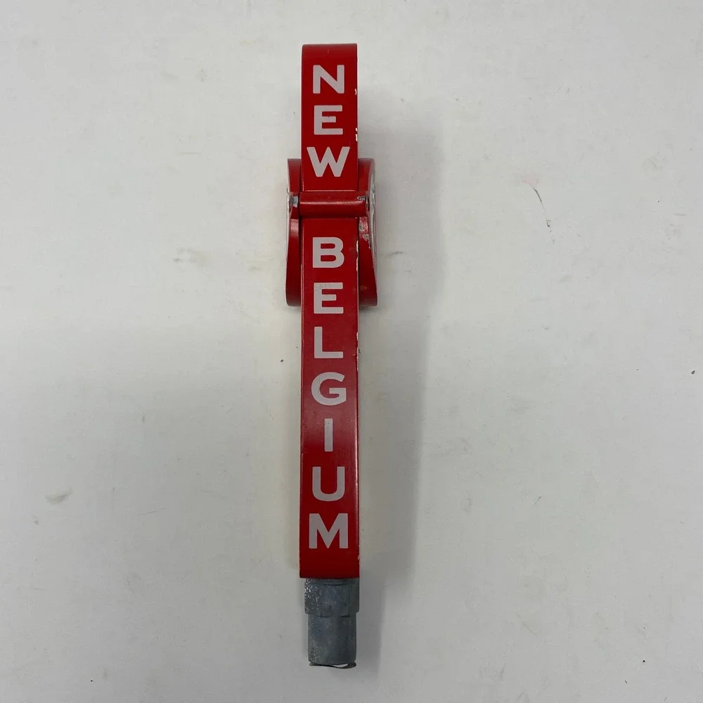 New Belgium Brewing Beer Tap Handle Red Bicycle Logo Wood Metal Craft Bar Decor